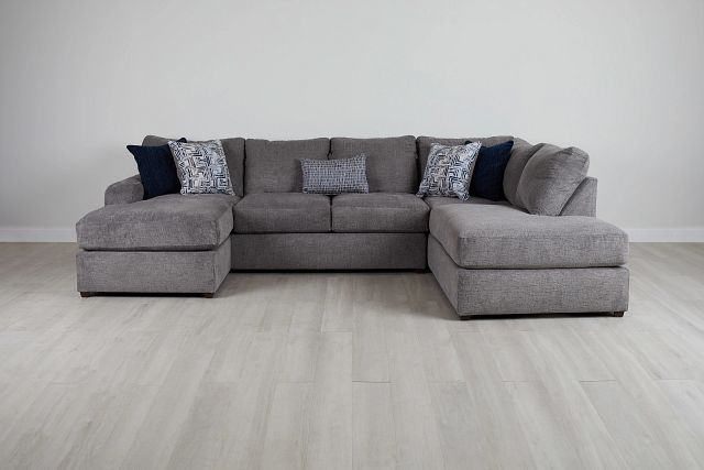 Banks Gray Fabric Right Bumper Sectional