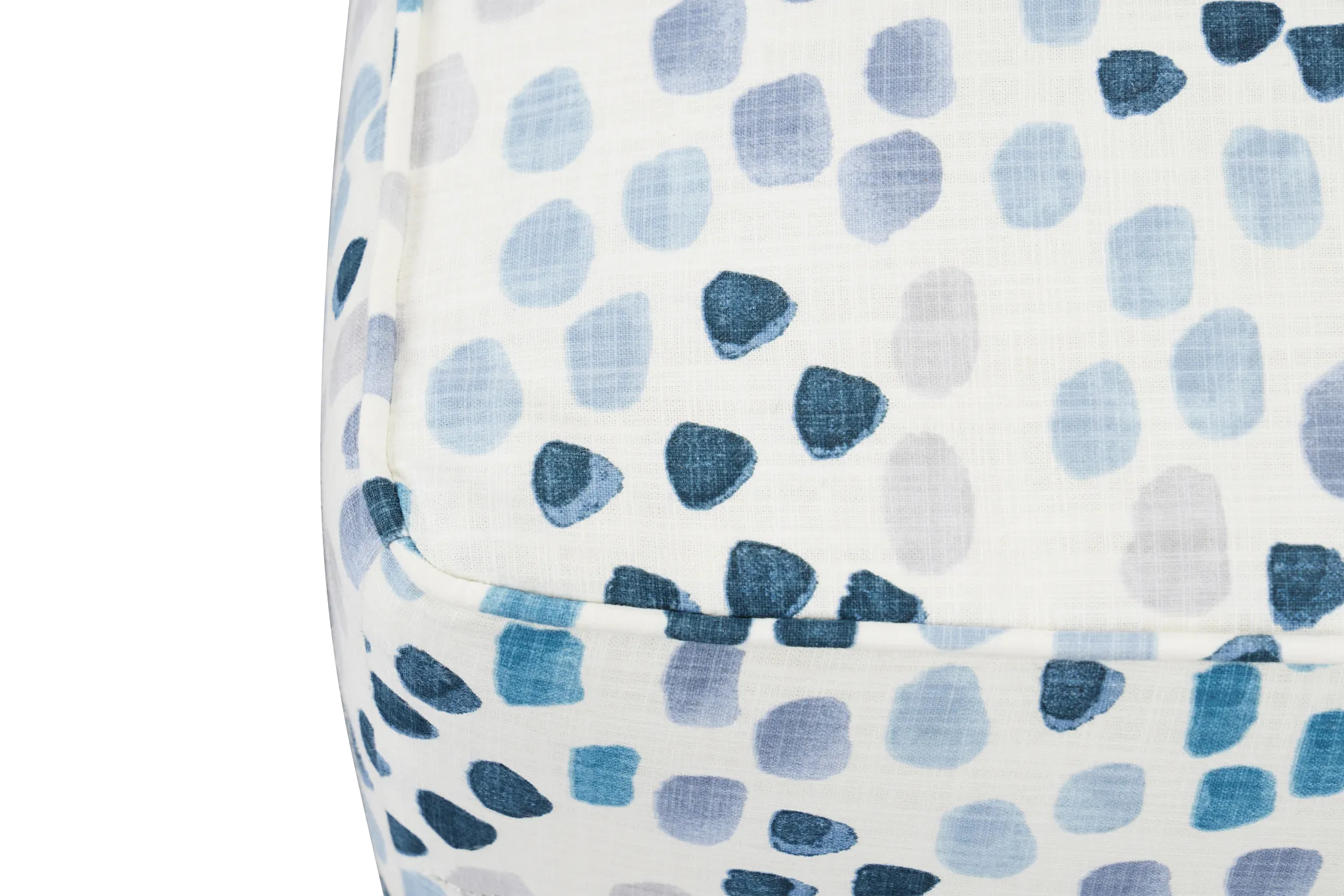 Pfeifer Blue Fabric Cocktail Ottoman