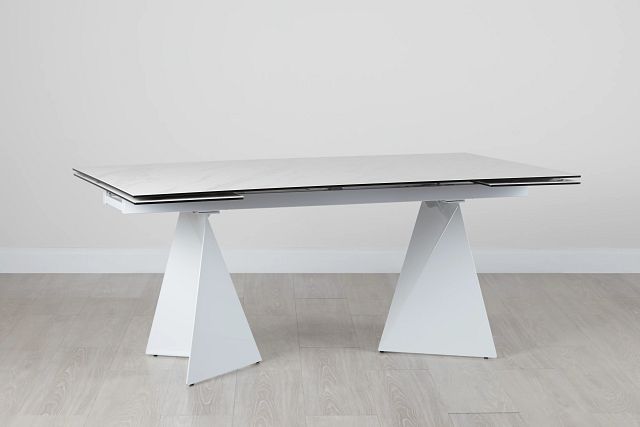 Monaco White Ceramic Rectangular Table