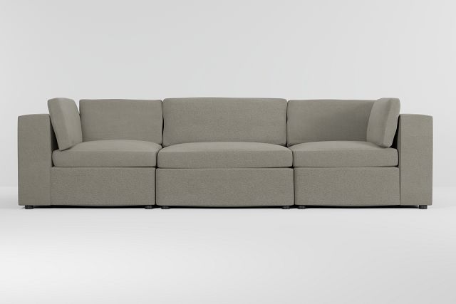 Destin Elite Gray Fabric 3 Piece Modular Sofa