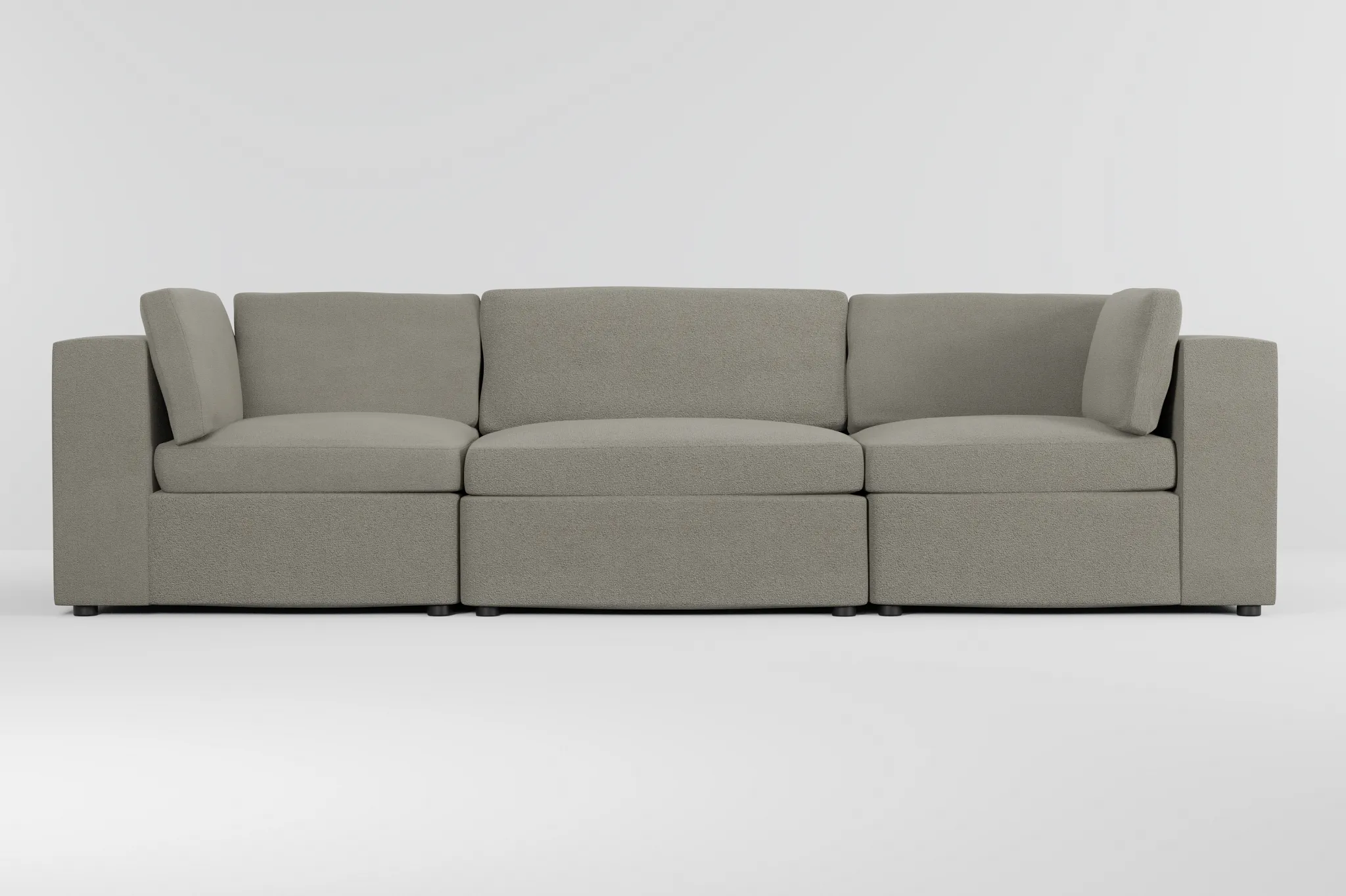 Destin Elite Gray Fabric 3-piece Modular Sofa