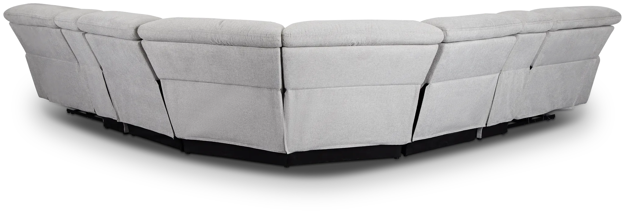 Callum Light Gray Fabric Large Dual Power Reclining Two-arm Sectional