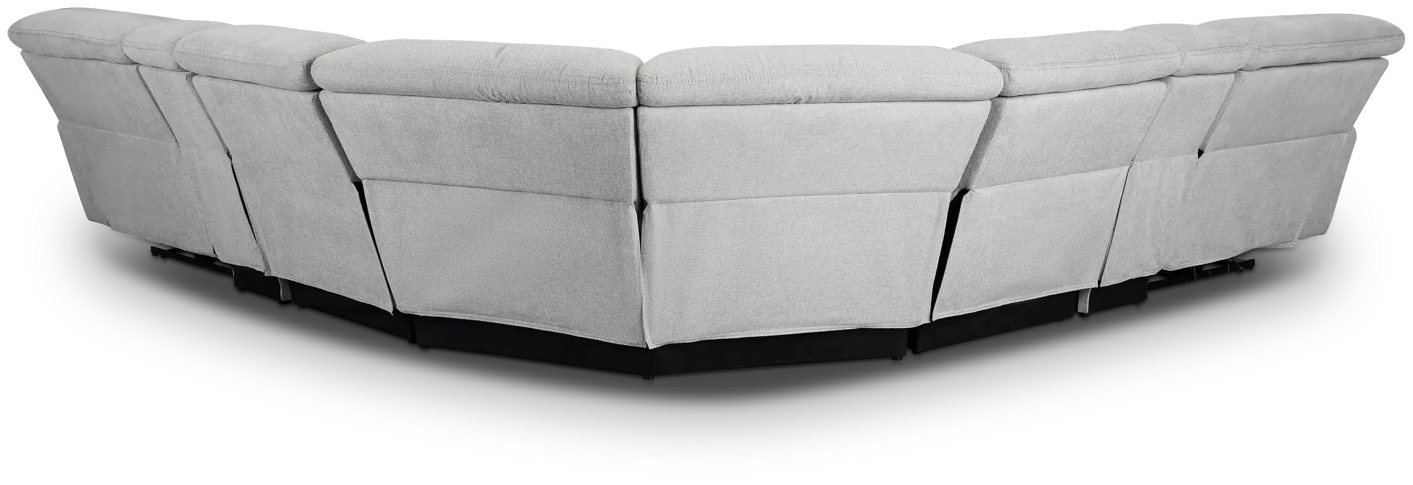 Callum Light Gray Fabric Large Dual Power Reclining Two-arm Sectional Callum Light Gray Fabric Large Dual Power Reclining Two-arm Sectional