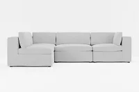 Destin Suave Gray Fabric 4-piece Modular Sectional