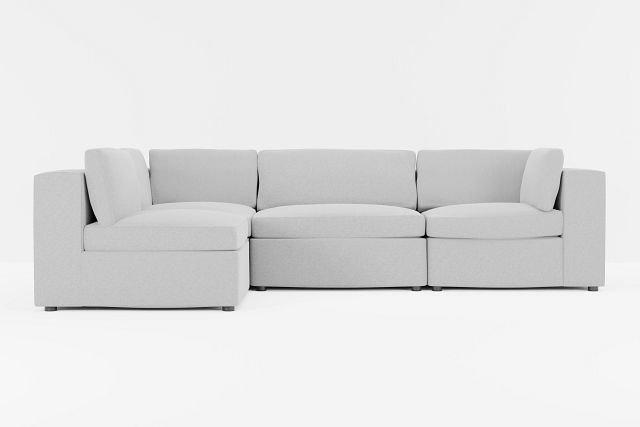 Destin Suave Gray Fabric 4-piece Modular Sectional