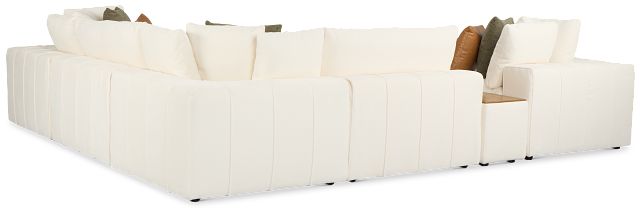 Cruz White Fabric 5-piece Modular Sectional With Console