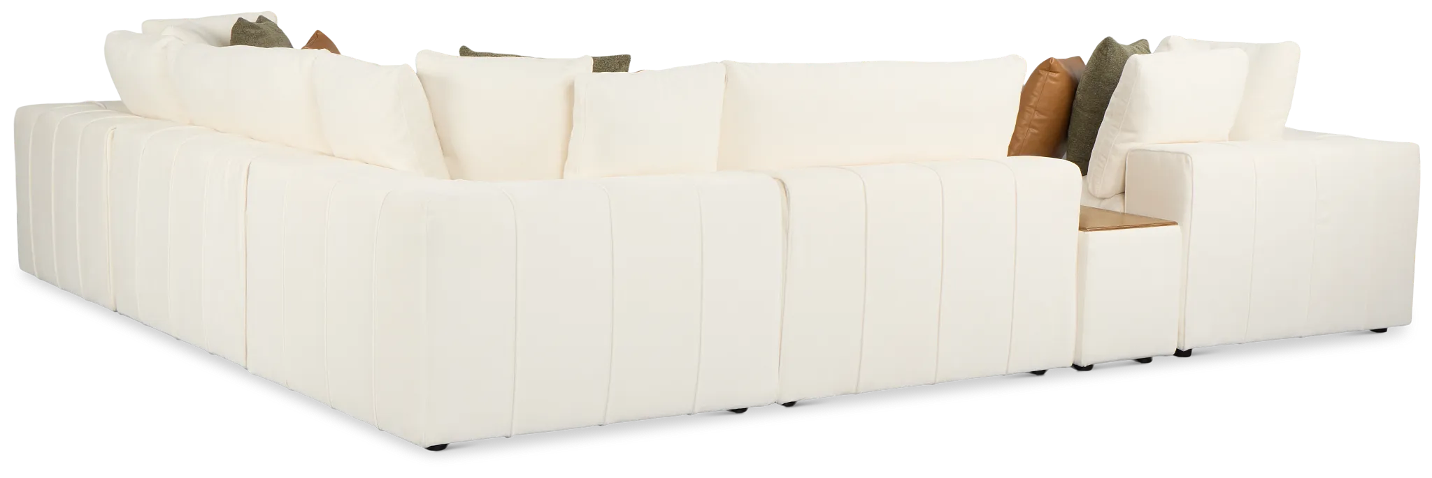 Cruz White Fabric 5-piece Modular Sectional With Console