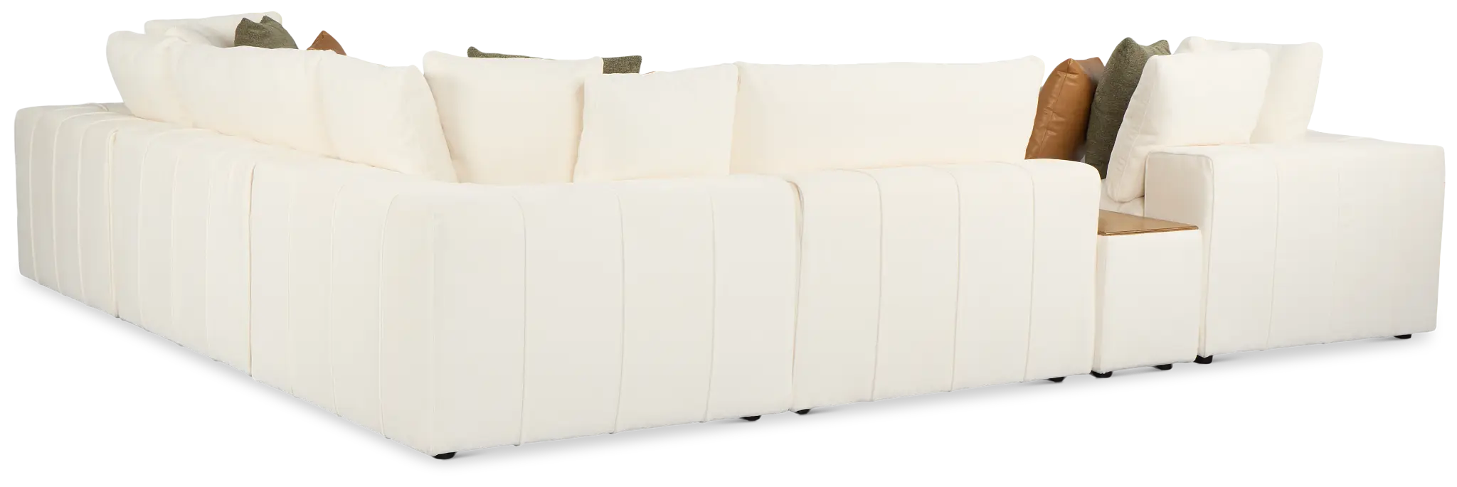 Cruz White Fabric 5-piece Modular Sectional With Console Cruz White Fabric 5-piece Modular Sectional With Console