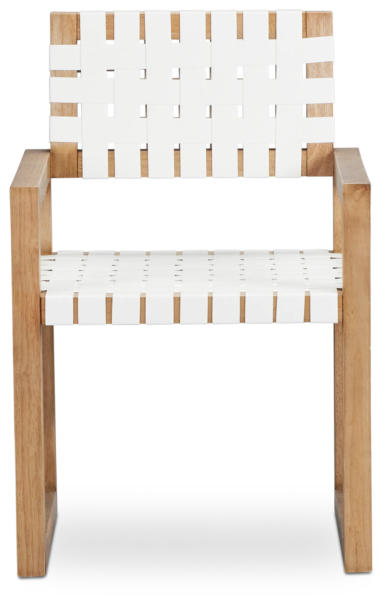 Haven White Woven Leather Arm Chair