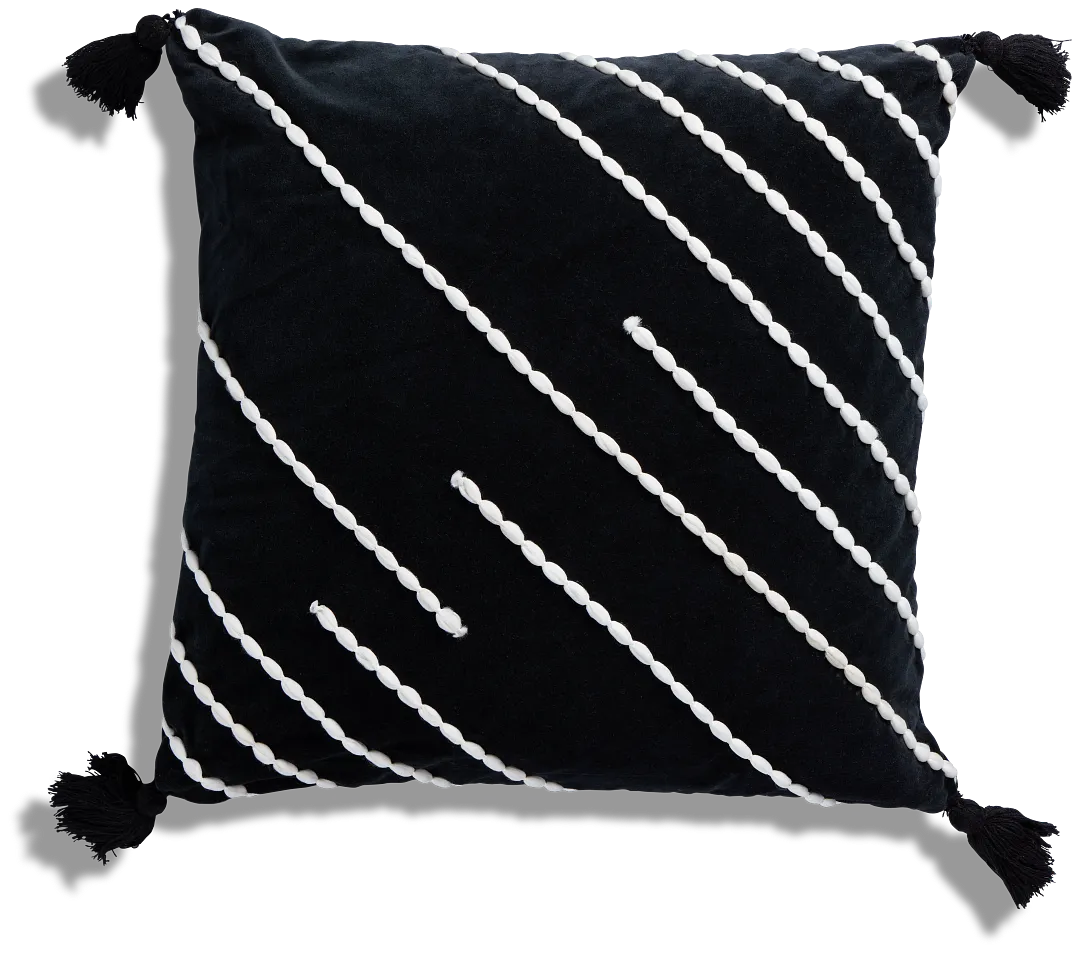 Nova Black 20" Accent Pillow
