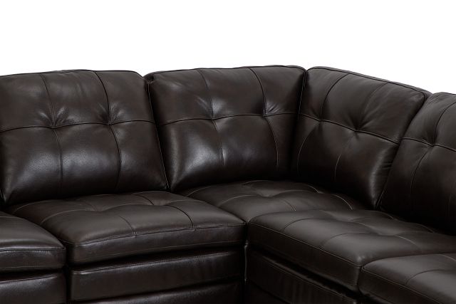 Braden Dark Brown Leather Large Right Chaise Sectional