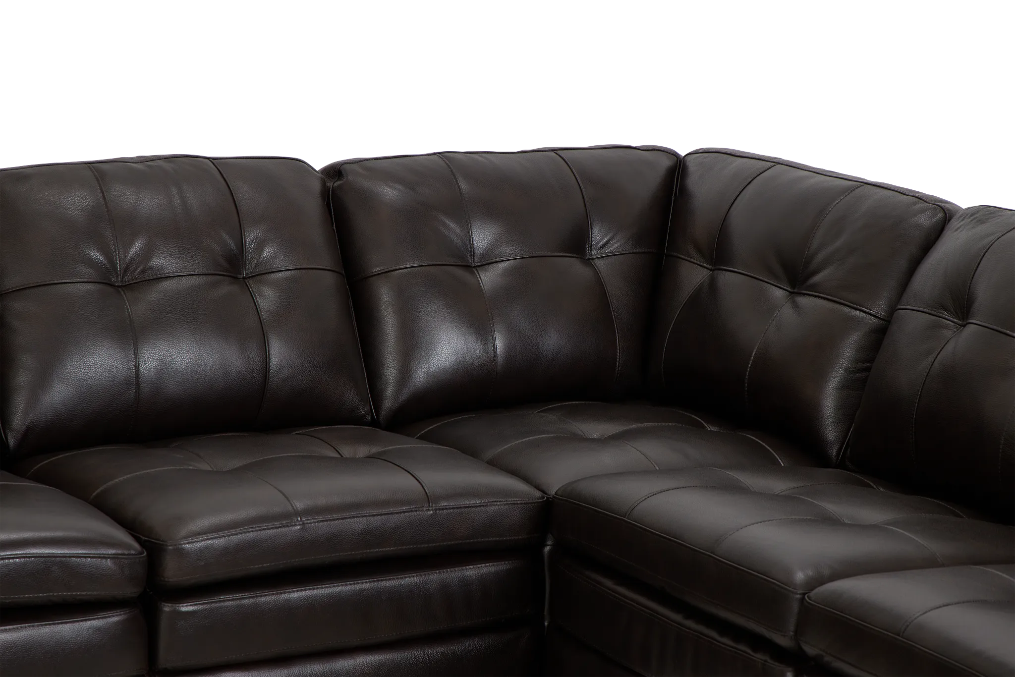 Braden Dark Brown Leather Large Right Chaise Sectional