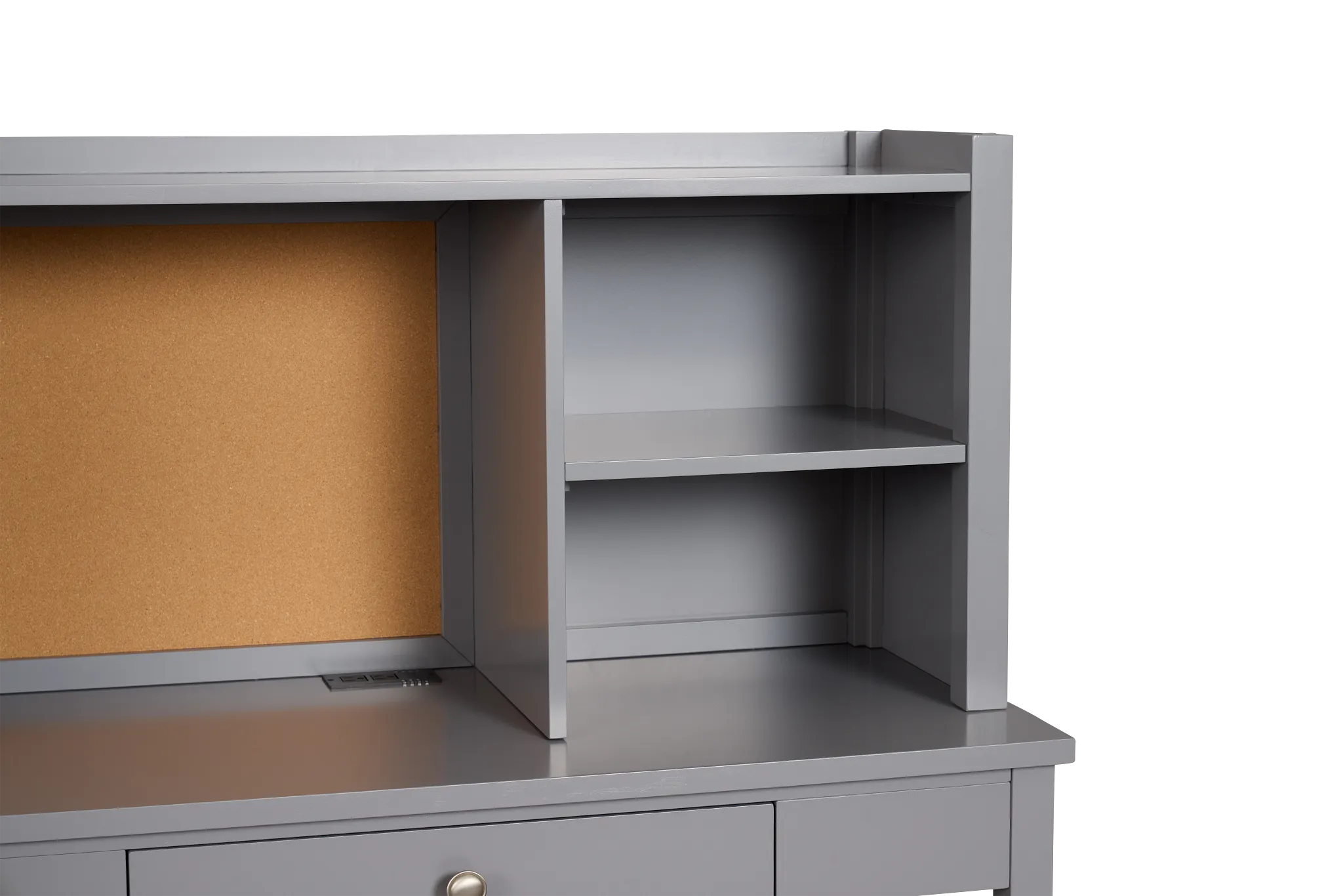 Charleston Gray 1-drawer Desk & Hutch