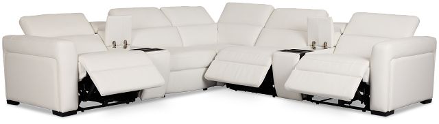 Melody White Micro Large Triple Power Reclining Two-arm Sectional