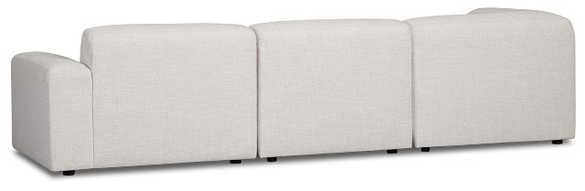 Baylor Light Beige Fabric 4-piece Left Facing Bumper Sectional