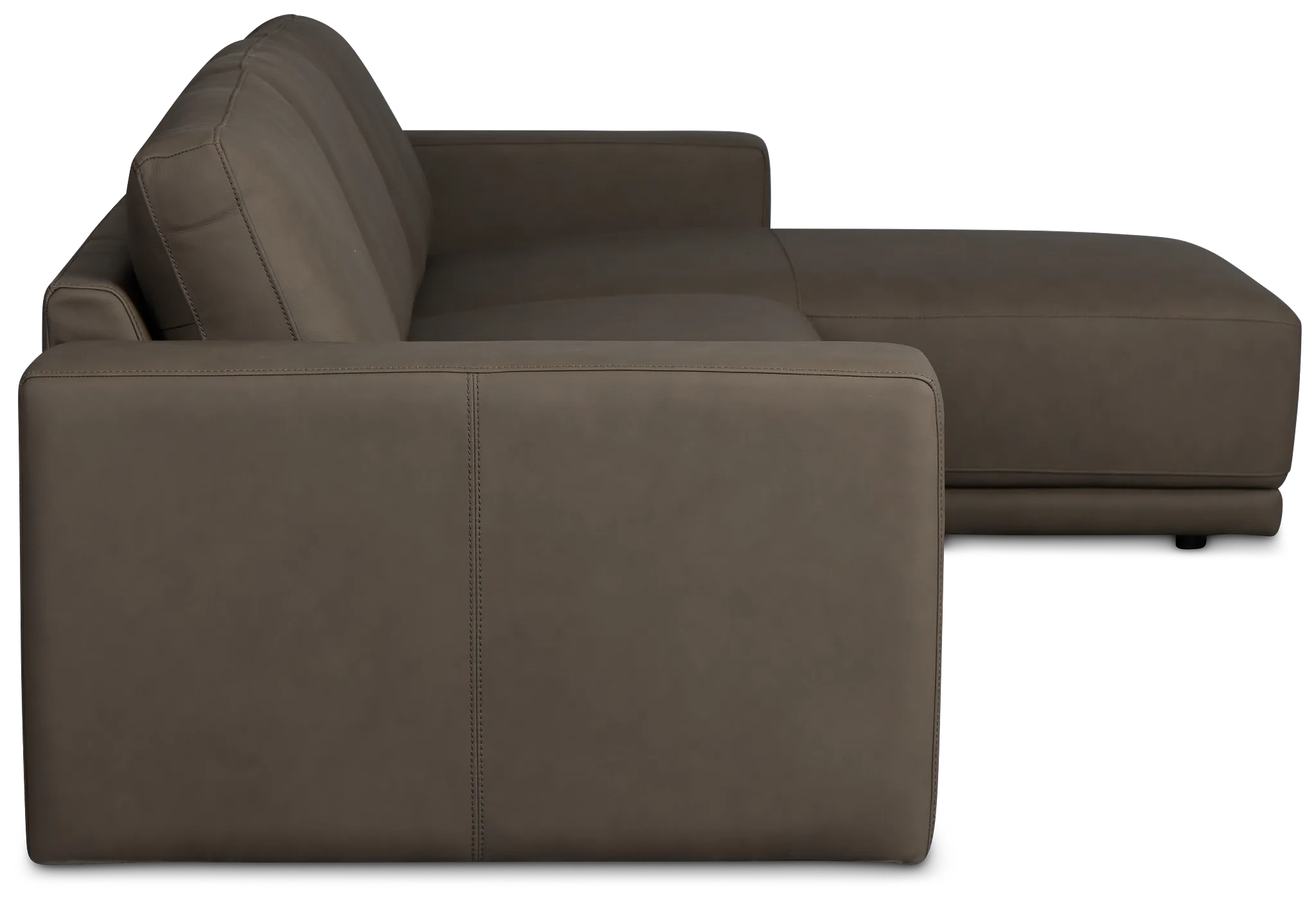 Kellan Dark Gray Leather Right Chaise Sectional