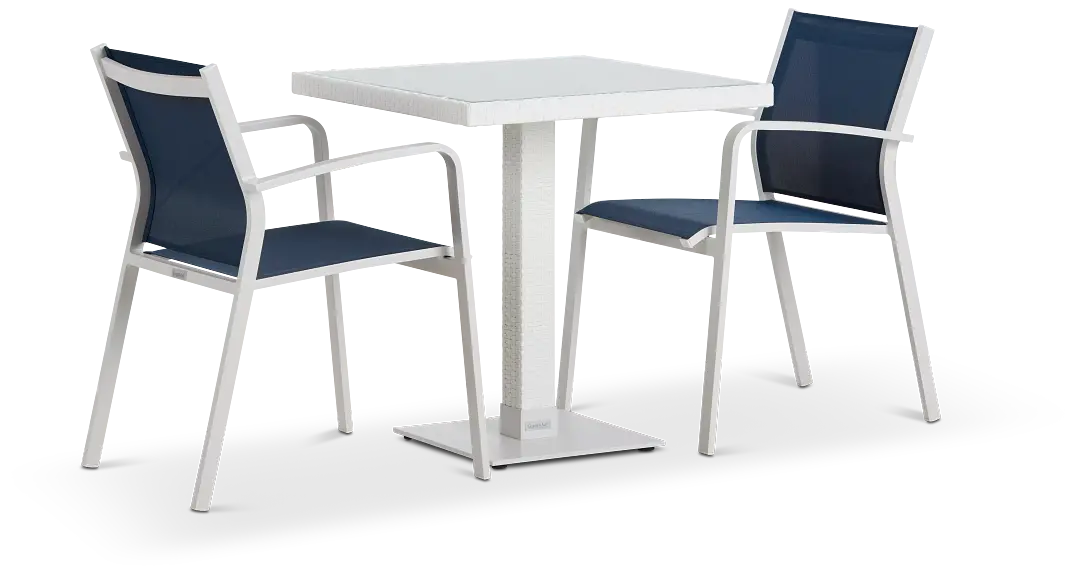 Lisbon Navy 27" Square Table & 2 Chairs Lisbon Navy 27" Square Table & 2 Chairs