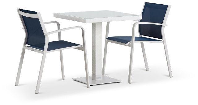 Lisbon Navy 27" Square Table & 2 Chairs