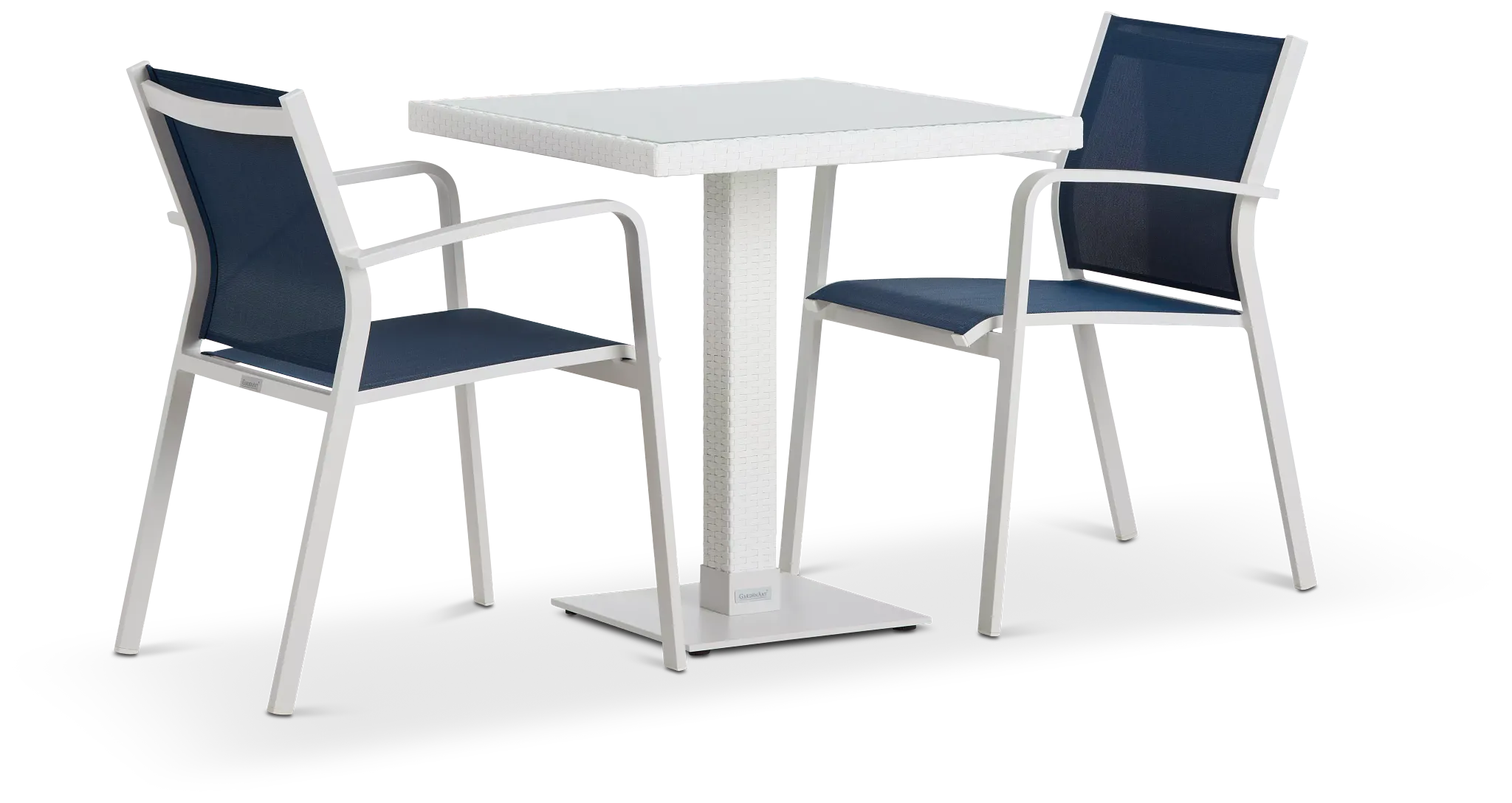 Lisbon Navy 27" Square Table & 2 Chairs