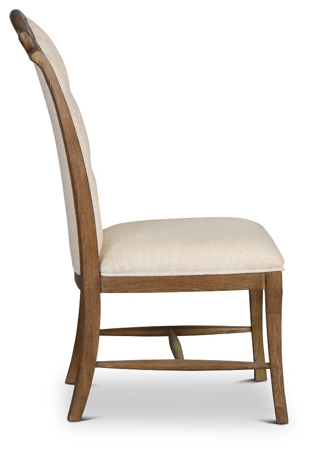 Rustic Patina Light Tone Upholstered Side Chair
