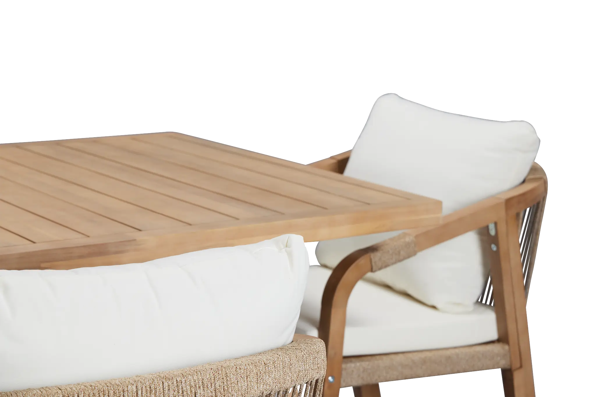 Laguna Light Tone 66" Rectangular Table & 4 White Cushioned Chairs Laguna Light Tone 66" Rectangular Table & 4 White Cushioned Chairs