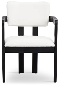 Alden Black Round Upholstered Arm Chair