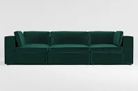 Destin Joya Green Velvet 3-piece Modular Sofa