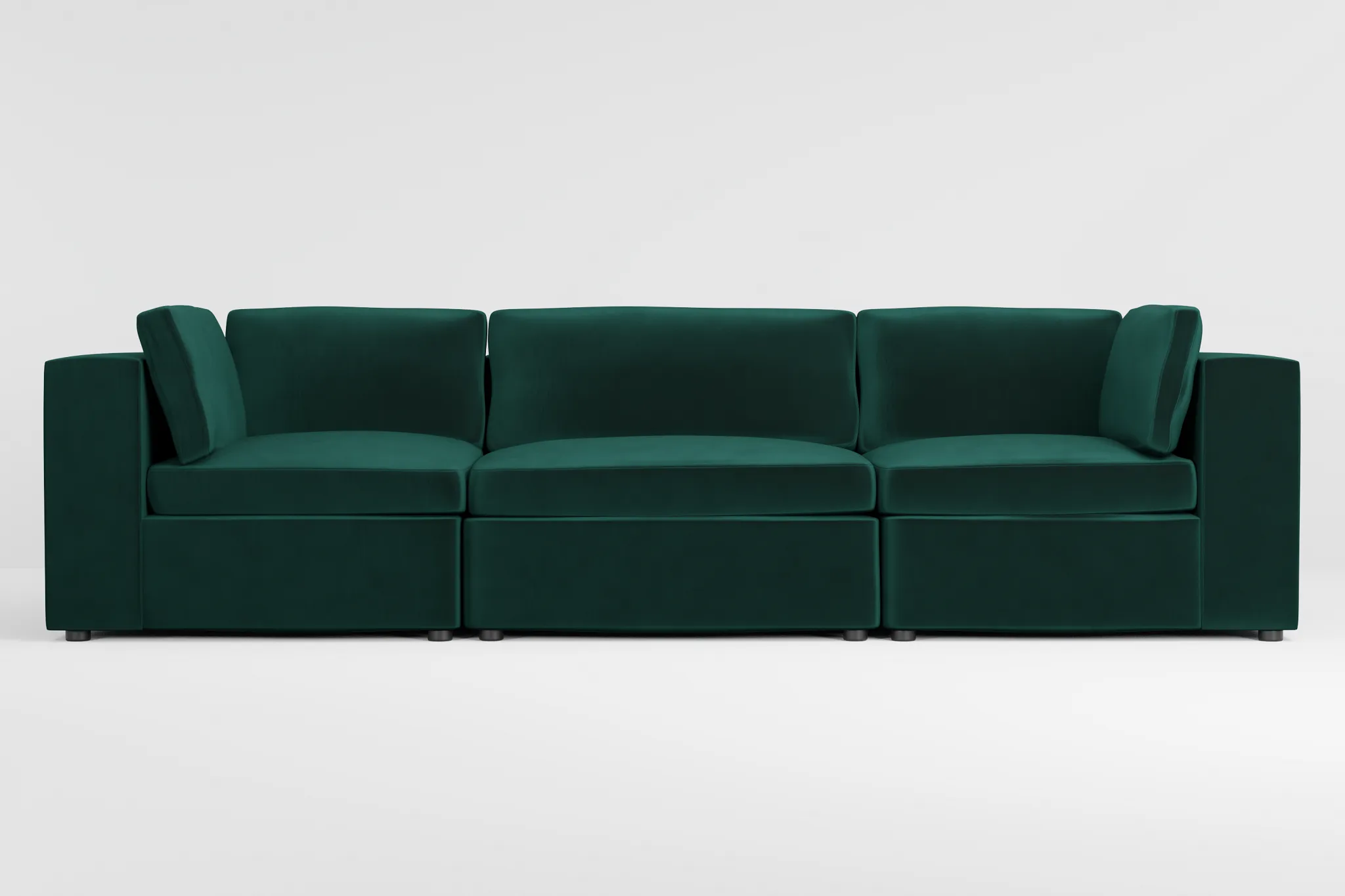 Destin Joya Green Velvet 3-piece Modular Sofa