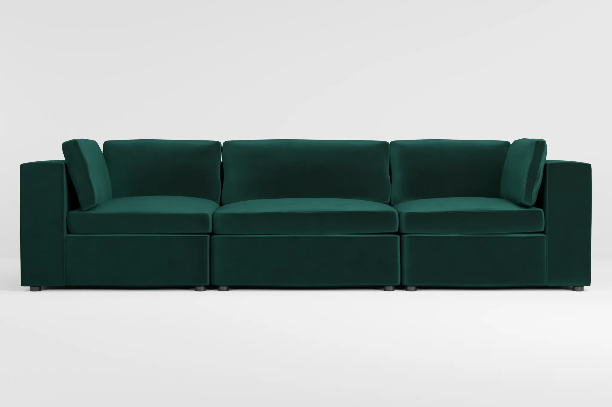Destin Joya Green Velvet 3-piece Modular Sofa Destin Joya Green Velvet 3-piece Modular Sofa
