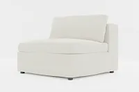 Destin Elite Ivory Fabric Armless Chair