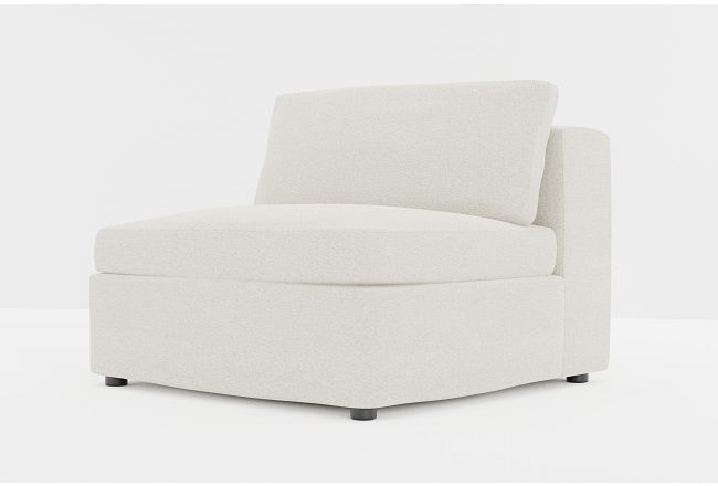 Destin Elite Ivory Fabric Armless Chair