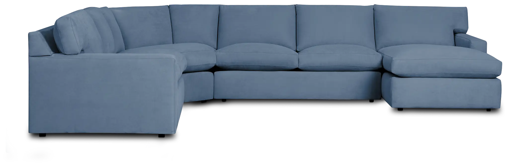 Hudson Blue Fabric Medium Right Chaise Wedge Sectional Hudson Blue Fabric Medium Right Chaise Wedge Sectional
