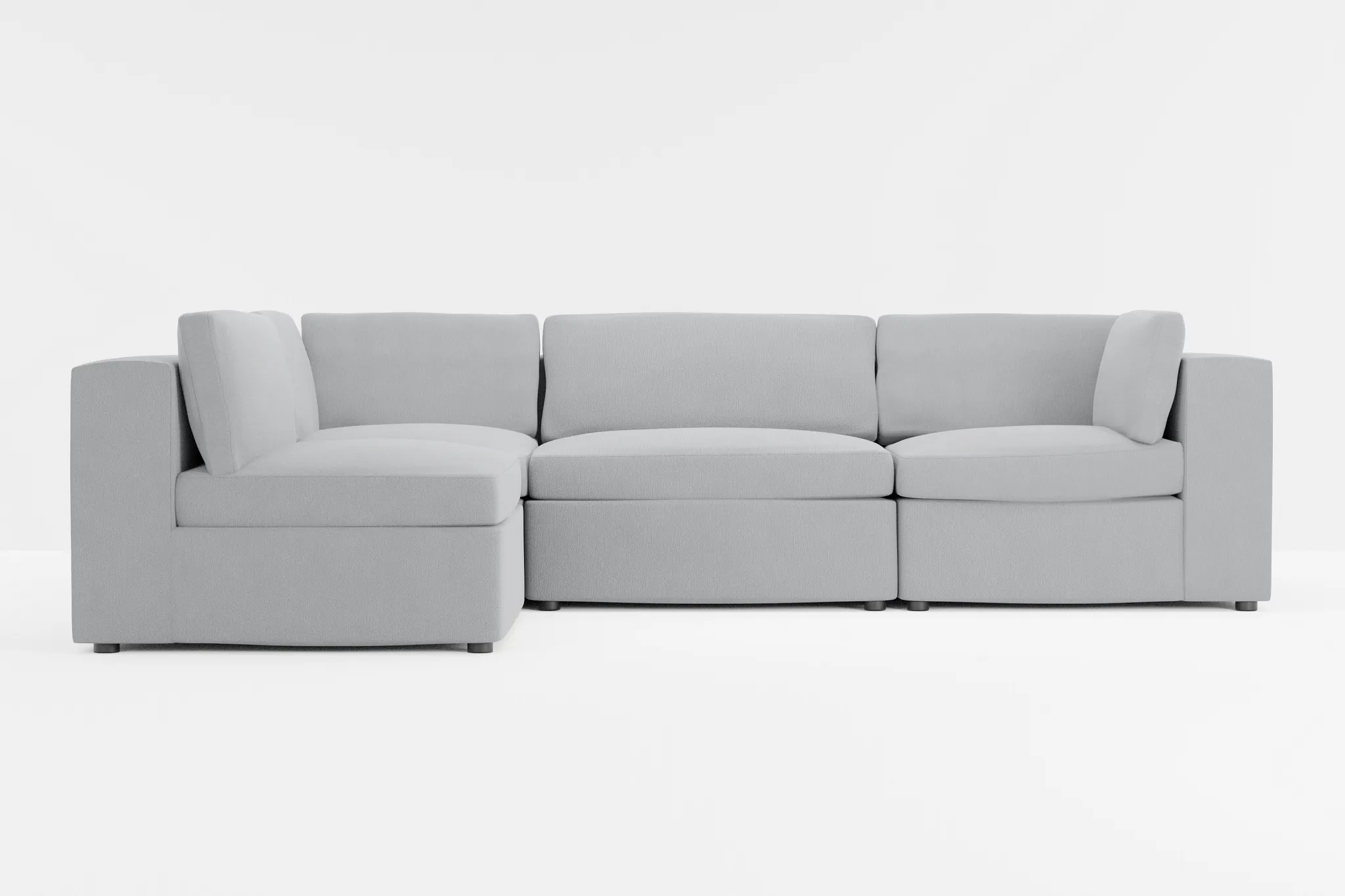 Destin Revenue Gray Fabric 4-piece Modular Sectional