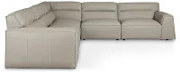 Blanca Gray Leather 5-piece Modular Sectional