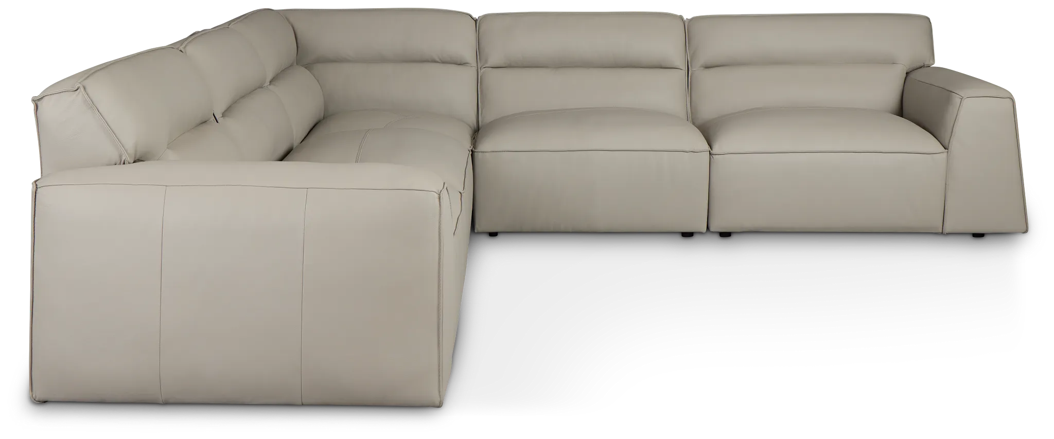 Blanca Gray Leather 5-piece Modular Sectional