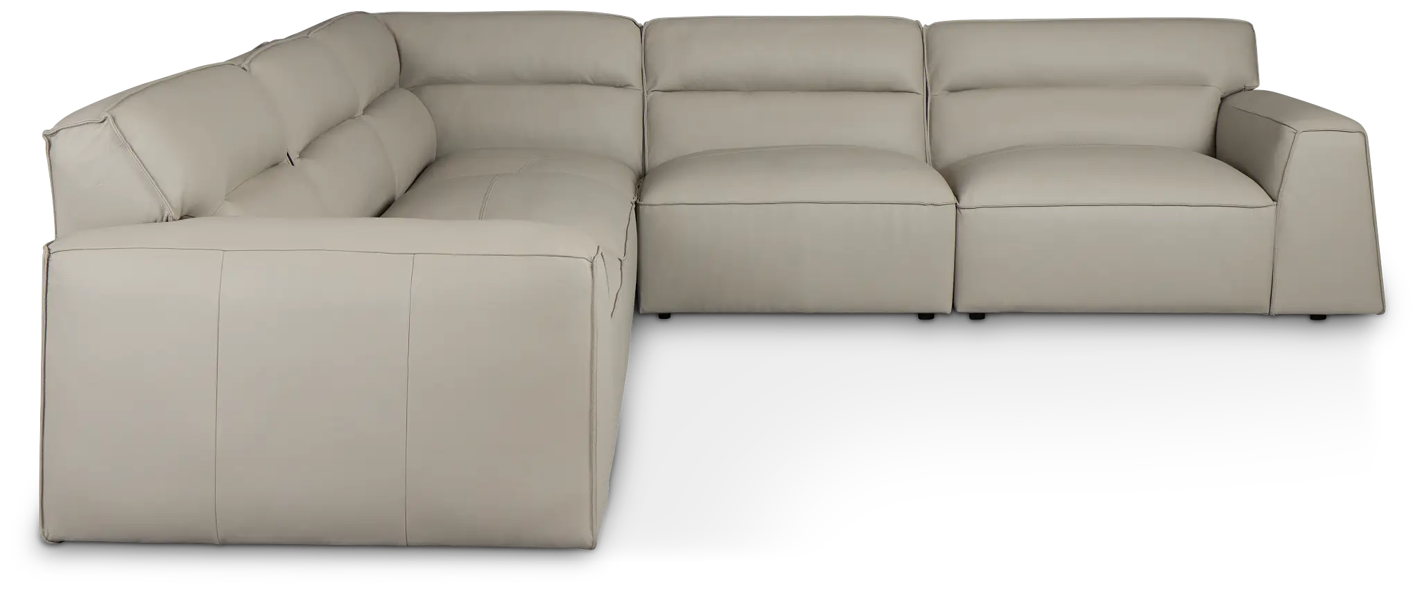 Blanca Gray Leather 5-piece Modular Sectional Blanca Gray Leather 5-piece Modular Sectional