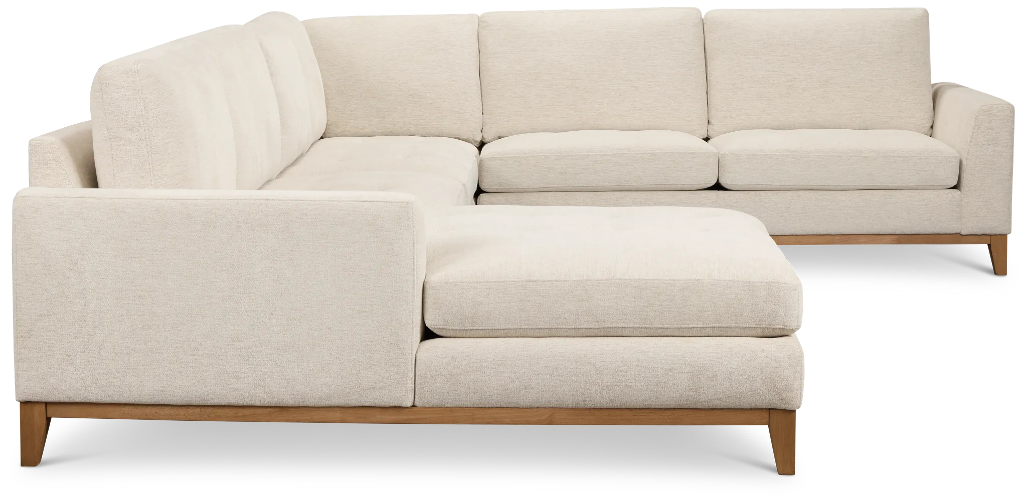 Maisie Light Beige Fabric Medium Left Chaise Sectional