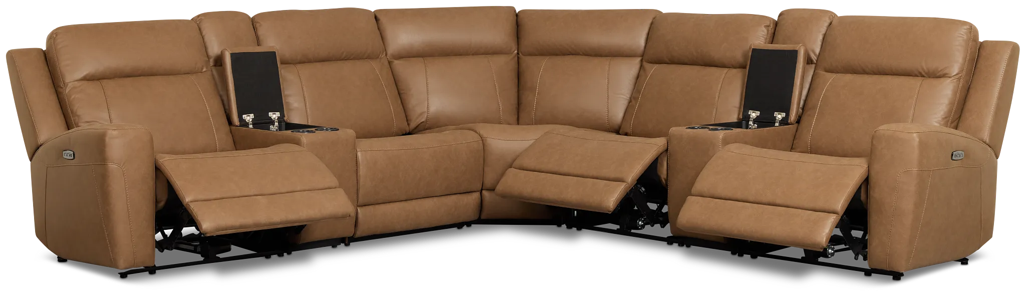 Colton Brown Micro Large Triple Power Reclining Two-arm Sectional