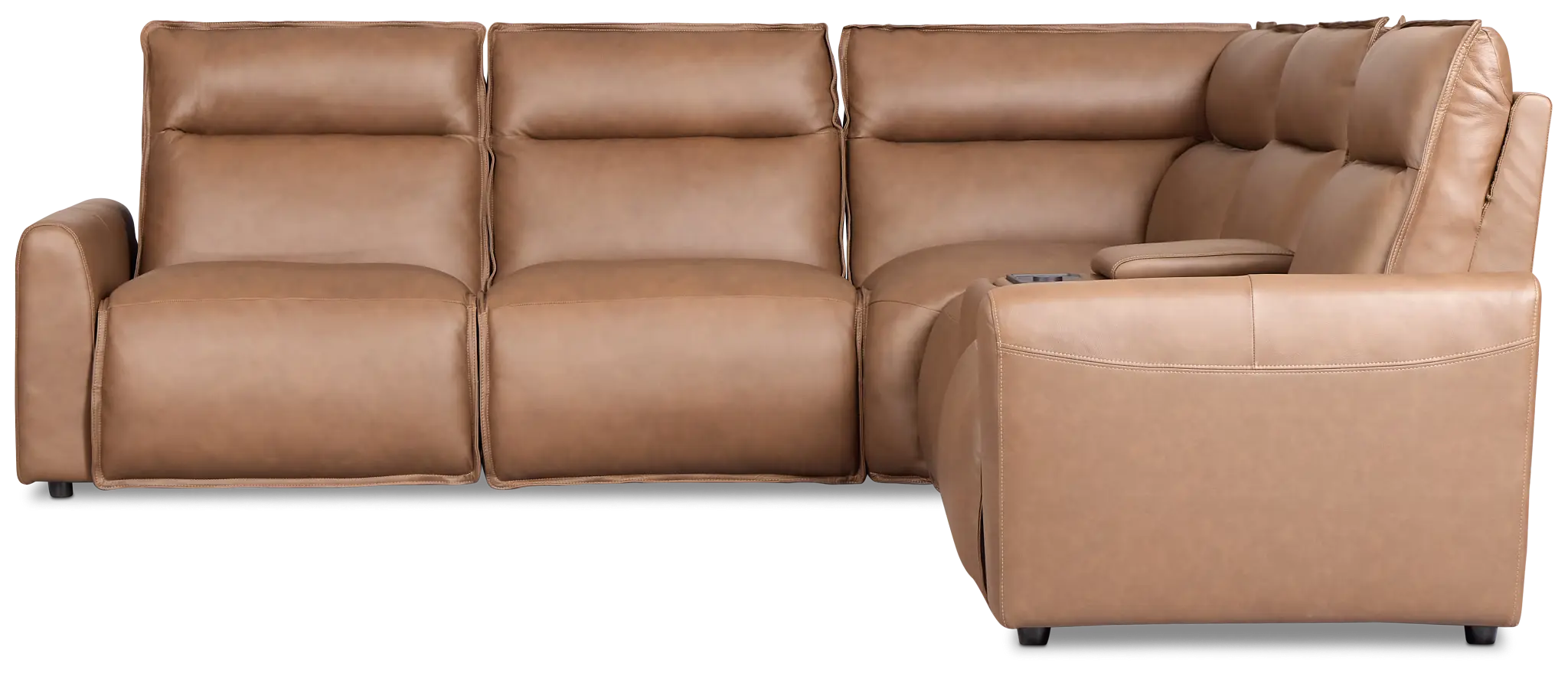 Edison Dark Brown Lthr/vinyl Medium Triple Power 2-arm Sectional Edison Dark Brown Lthr/vinyl Medium Triple Power 2-arm Sectional