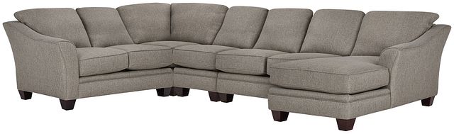 Avery Dark Gray Fabric Large Right Chaise Sectional