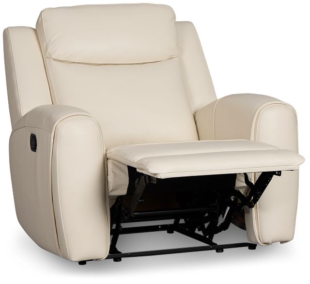 Walker Ivory Lthr/vinyl Recliner