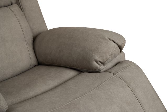 Benson Beige Micro Power Swivel Glider Recliner
