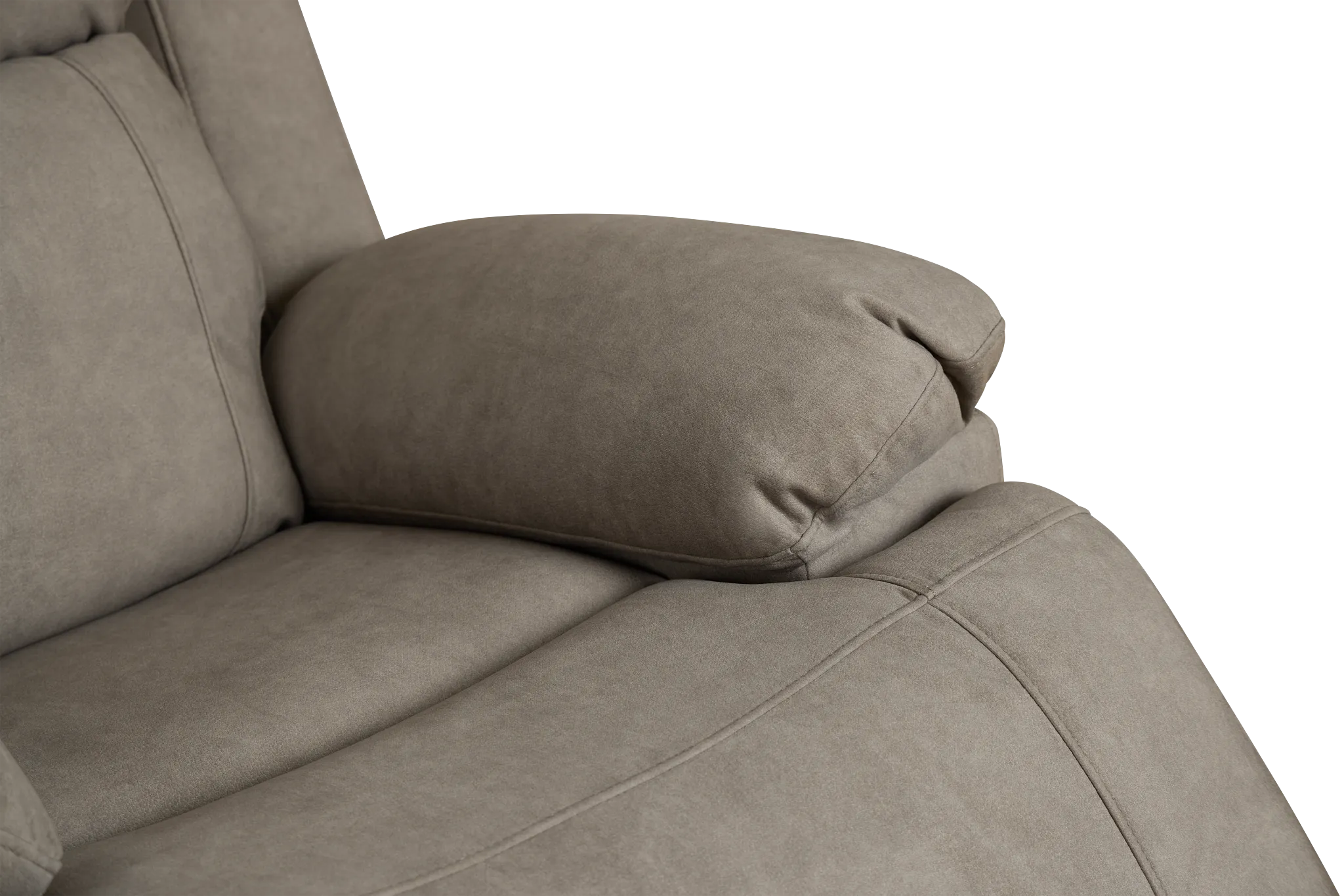 Benson Beige Micro Power Swivel Glider Recliner