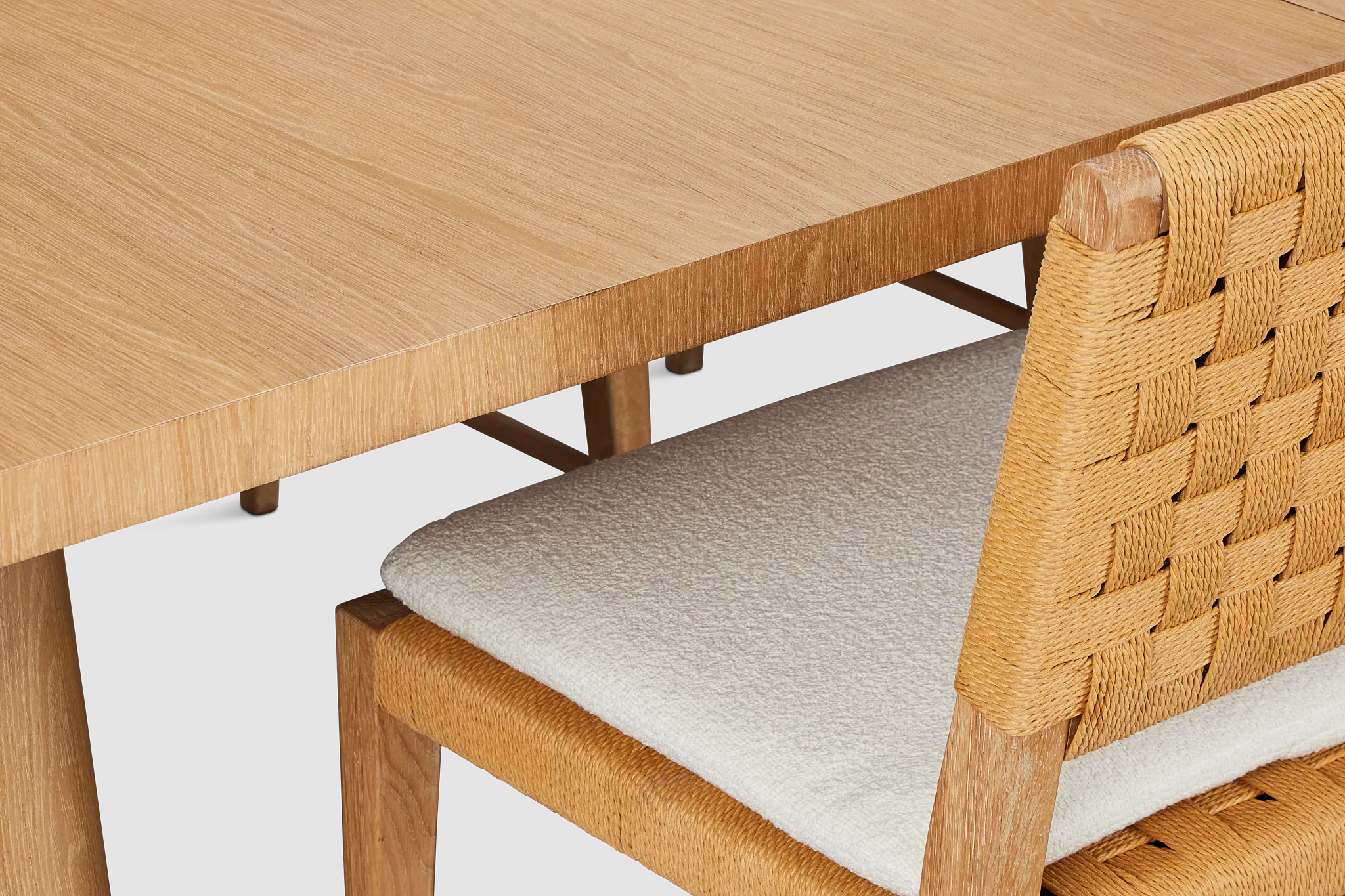 Malibu Light Tone Rect Table & 4 Woven Chairs