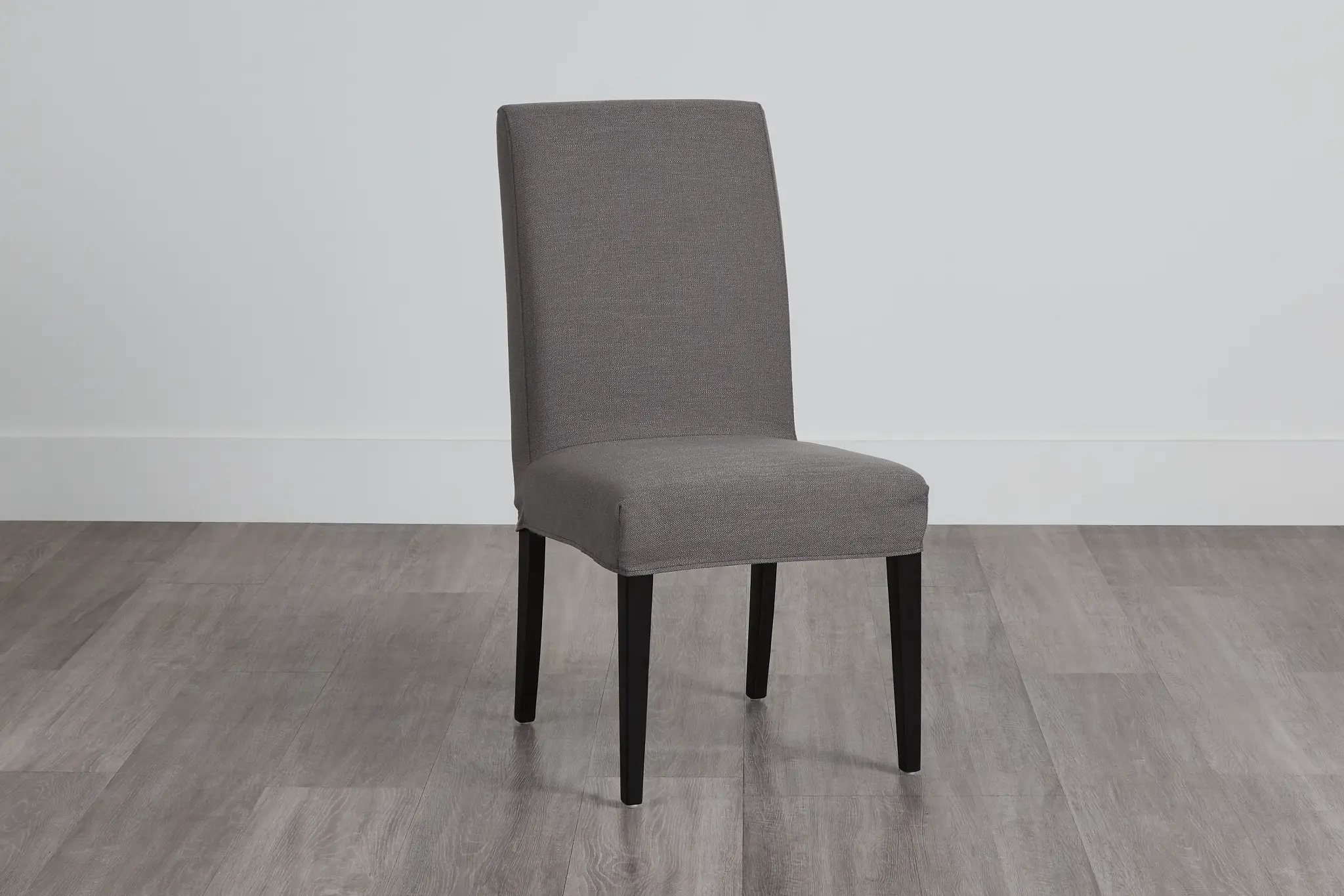 Harbor Dark Gray Short Slipcover Chair With Dark-tone Leg Harbor Dark Gray Short Slipcover Chair With Dark-tone Leg