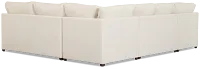Tate Light Beige Fabric Medium Left Chaise Sectional