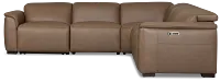 Brodie Dark Brown Lthr/vinyl Small Dual Power Reclining Two-arm Sectional