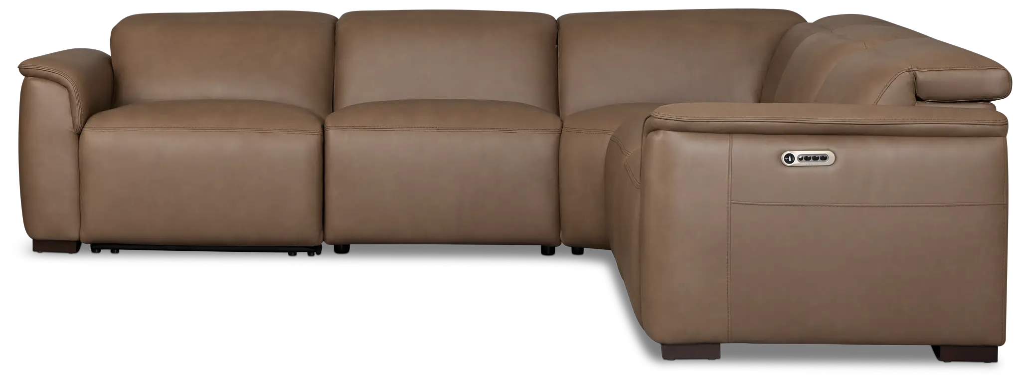 Brodie Dark Brown Lthr/vinyl Small Dual Power Reclining Two-arm Sectional Brodie Dark Brown Lthr/vinyl Small Dual Power Reclining Two-arm Sectional