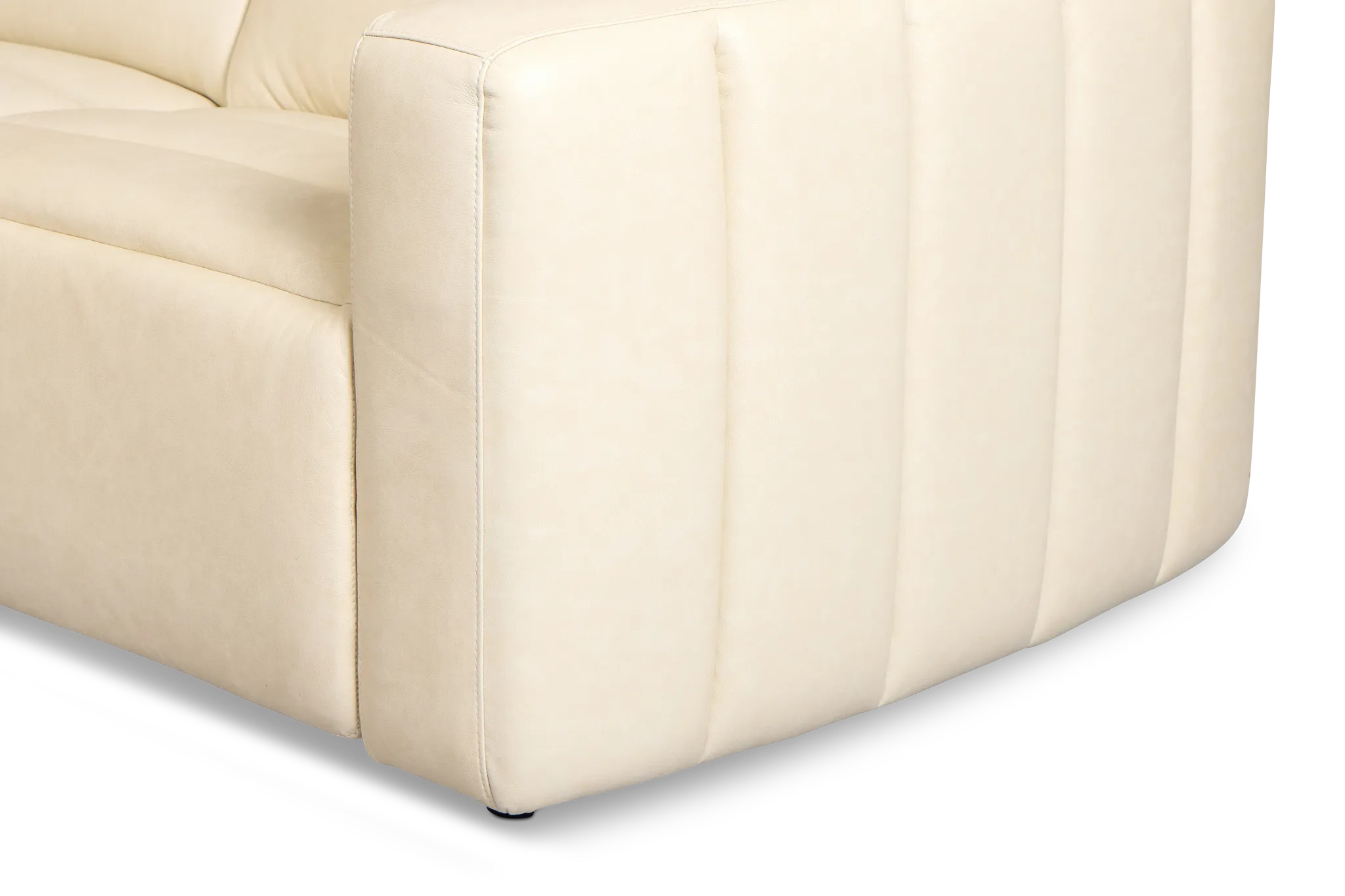 Jace Ivory Lthr/vinyl Small Dual Power Left Chaise Sectional