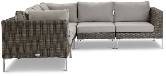 Tulum Gray Woven Two-arm Sectional (1)